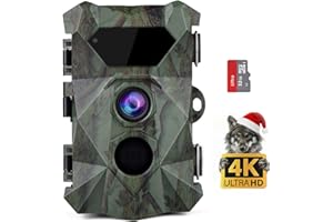 ‎COOLIFEPRO Coolifepro Wildkamera, 4K Video Wildtierkamera, 48MP Wildtierkamera mit Nachtsicht Bewegungsmelder, 35m Erfassungsbereich, IP66 Wasserdicht & 32GB SD Karte für Tierbeobachtung Sicherheitsüberwachung