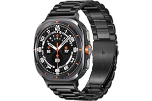 Netolo Pasek kompatybilny z Samsung Galaxy Watch Ultra 47 mm, bardzo długi, metalowy pasek ze stali nierdzewnej do zegarka Samsung Galaxy Watch 7 Ultra 47 mm, nie pasuje do Galaxy Watch 7 6 5 4 /