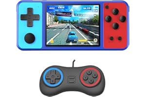 Aojiao Handheld Game Console for Kids with 3.0" Screen Gamepad AV Output Built in 270 Classic Retro Video Games Portable Gaming Player Toy for Kids Birthday (Blue-Yellow)