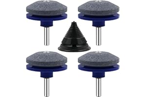 Ruspela Lawnmower Blade Sharpener 5 Pack Multi-Sharp Grinder Wheel Stone Sharp Rotary Universal Lawnmower Sharpen Kit for Power Drill Hand Drill