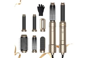 ATOPSKINS Pro 6 in 1 Hairstyler Set,Magic Styler New Upgrade Air Styler 60000RPM Hair Dryer Brush,Left&Right Magic Hair Curler,Curl, Straighten, Wavy, Smooth,Multi-Styler All in one,3 Temps Setting (50°-110℃)