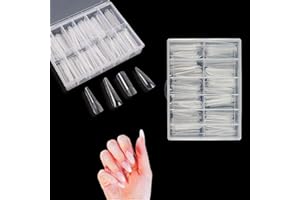 GENERICO K&N 96pz Dual Form Mandorla per Ricostruzione con Acrigel per Unghie - Nail Tips di 12 Diverse Dimensioni con Scala Graduata