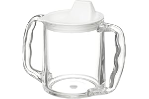 Homecraft Caring Mug, Two Handle Easy Grip Mug, Spill Resistant Portable Travel Mug with Spout Opening for Children, Elderly and Disabled Users, Small Spout, 300ml