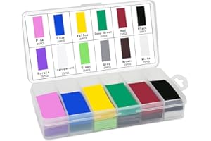 KEESIN 29.5mm flache PVC-Schrumpfschlauch-Batterie-Verpackungs 12 Farben 300 Stücke für 18650 18500 Batterie (300P)