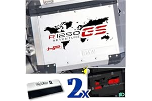 BLACK DOVES GRAPHICS 2pcs Aufkleber R1250GS HP ADVENTURE kompatibel für Motorrad R1250 GS HP R 1250 HP Touratech y GIVI Trekker Outback 37L 48L (Schwarz/Rot)