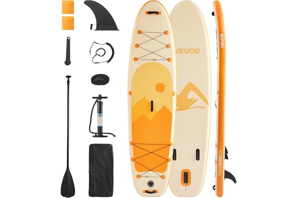 VEVOR Ultralätt Sup paddelbräda 305/323/335/354 cm, alla tillbehör ingår, pump, paddel, fena, ryggsäck, ankelrem, rem, halkfri bro