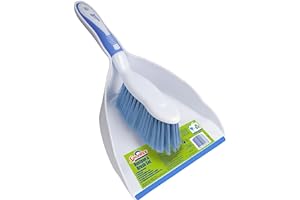 Spontex Dustpan & Brush Set | Large Capacity Dustpan | Durable Bristles & Easy-Sweep Rubber Blade | Compact Storage | Lightweight Design