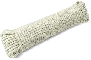 BESTO Washing Line Rope Outdoor Clothes Line Laundry Line Outdoors Multipurpose Braided Cotton Soft Rope for Garden, Arts and Crafts | 4mm (30M)