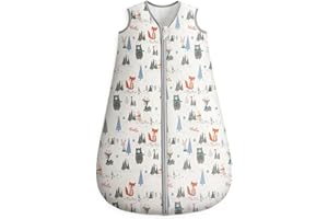 Looxii Schlafsack Baby Winter 3.0 Tog Baumwolle 6-12 Monate Baby Schlafsack Warm Weich Baby Winterschlafsack Neugeborene für Jungen Mädchen Winterwald