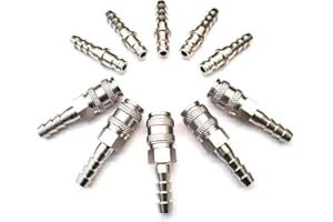 DELTA-P LTD Window Cleaning Water Fed Pole Series 21 Quick Connector Set with 8mm Hosetail 5 Pack