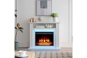 FlameKo Sahara Fireplace with 39" surround and Realistic Flame Effect Heater White Multiple Colours Available
