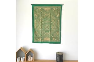 MOMOMUS Arazzo Mandala - D'oro - 100% Cotone, Grande, Multiuso -