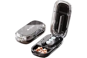 Zikenis Tablettenteiler, Mehrfachpillen Pill Cutter, für Kleine und Große Tabletten,Tablettenschneider mit Aufbewahrungsfach, für Reise &Haustier, täglichen Gebrauch (Black)