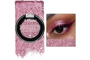 Fard à Paupières Rose Pailleté DE'LANCI,Fard à Paupières Rose Nacré Maquillage Hautement Pigmenté,Fard à Paupières Métallique Rose Hautement Pigmenté,Végétalien et Sans Talc #21H