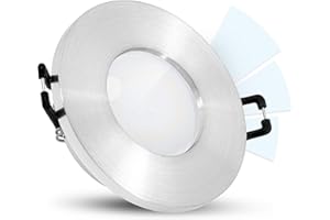 linovum ISASO Spot encastrable pour salle de bain LED IP65 avec fourSTEP à intensité variable sans variateur – LED GU10 5 W blanc neutre – Spot de plafond brossé rond