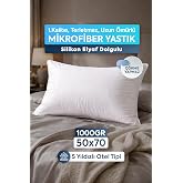 Mikrofiber Yastık Silikon Elyaf Otel Tipi 1000Gr Dolgulu Destek 50x70 Beyaz