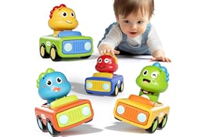 lerrbo Press and Go Dinosaur Car Toys for 1 Year Old Boy|First Birthday Gift|Baby Toys 12-18 Months Toddler Age 1-2| Cars for Toddlers 1-3