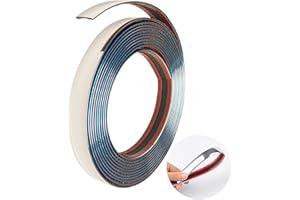 HYRYC Chrom Zierleiste Auto Chromleiste 10mm*5m Zierleisten Selbstklebend Universal Chromzierleiste für Auto Karosserie Fenster Außen Dekoration (5M, 10mm)