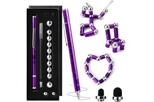 Waksox Fidget Pen Magnetic Pen - Christmas Stocking Fillers, Gift for Teenager Boys Girls 8 9 10 11 12 13 14 15 Years Old Magnetic Fidget (Purple)