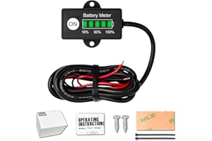 NInE-ROnG Indicateur de batterie 12V 24V 36V 48V Jauges de carburant pour batterie plomb-acide, batterie 18650, batterie LiFePO4 Équipement