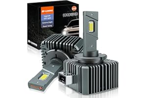D-Lumina Bombilla D1S LED para Faros Delanteros Anti Errores,Canbus D1R D1C,kit de Conversión de Repuesto HID Xenon,50 W,12000LM 6500K Color Blanco,Enchufe y Uso,Paquete de 2