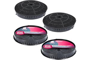 McFilter I 4x filtre à charbon actif Ø 172mm pour hotte aspirante adapté au filtre à charbon Elica CFC0038668 Typ57, Nyttig 440, AEG 055171138 4055217501 Bauknecht Whirlpool 48400008824