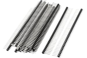 UXCELL sourcing map 20Pcs 2.54mm Pas Seule Rangée 1x40 40Broche Mâle Broche Bande en-tête 15mm