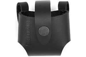 FERRARI PELLE Porta metro flessibile piccolo - in Vero Cuoio, Colore Nero, Rivetti Bruniti, Fatto a mano in Italia, Cintura Inclusa