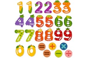 Mideer Fridge Magnets for Kids, Magnetic Letters and Numbers, Educational Learning Toys for 3 Year Old, Vegetables Magnetic Numbers Toys for Toddlers 3 4 5 Years Old, 20 Numbers and 6 Symbols