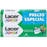LACER JUNIOR &ndash; Dental Gel Pack 2 x 75 ml Mint Flavor, Toothpaste for Children from 6 Years &ndash; Prevents Cavity &ndash; Fluoride Formu
