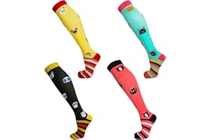 LEOSTEP 5 Paar Kompressionsstrümpfe für Damen und Herren Bunte Kompressionssocken mit 15-25 mmHg Stützstrümpfe für Sport Medizin Laufen Reisen Flug Schwangerschaft Krankenschwester