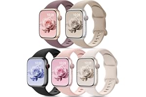 Yoohoo 5 Pack Silicone Strap Compatible with Apple Watch Straps 38mm 40mm 41mm 42mm 44mm 45mm 46mm 49mm Women Men,Soft Sport Replacement Band for iWatch Strap Series 11 10 9 8 7 6 5 4 3 2 1 SE Ultra