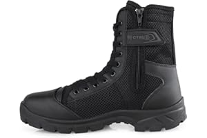 LUDEY Hommes Bottes Militaire avec Fermeture Latérale, Patrouille Combat Armée Tactique Recrues Bottes d'uniforme d'entraînement