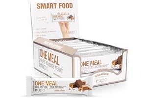 NUPO One Meal Bar – Toffee Crunch I Tasty meal replacement bars for a balanced diet plan I Helps you lose weight I High in protein I 24 vitamins and minerals I 15 x 60g