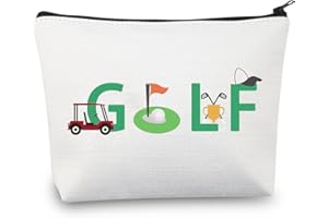 BNQL Golf Gifts Golf Zipper Makeup Bag Ladies Golf Cosmetic Bag Golf Player Gifts Golf Lover Gifts for Women Golfers Travel Bag (Golf White Bag)