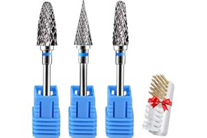 CGBE Nail Drill Bits, 3/32Inches Tungsten Steel Nail Drill Bits For Gel Acrylic Nail, Cuticle Drill Bits Medium for Home Salon Use - 3pcs - Medium