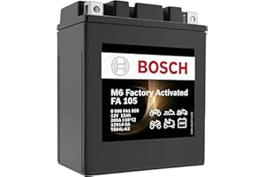 ‎BOSCH AUTOMOTIVE Bosch FA105 - akumulator motocyklowy AGM - 12 V 210 A 12 Ah - odpowiedni do motocykli, motocykli, enduros, skuterów, quadów, skuterów wodnych - kompatybilny z M4F34, M4F36, BTX14AHL-BS, BB14L-A2,