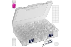 JIZIYRUO Diamond Painting Zubehör Boxen, Diamond Painting Aufbewahrungsbox, 40 Gitter Perlen Aufbewahrungbox für Perlen Steine Samen Strass 5D DIY Handwerk Als Geschenk (1 Stück)