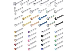 Zolure 20G Chirurgenstahl Opal CZ Nasenpiercing Nasenring Nasenstecker Damen Nose Stud Nostril Piercing Nose Ring Piercing Nase