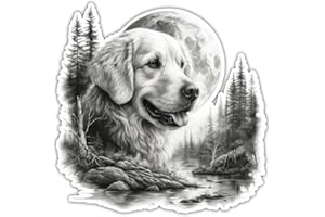 ‎SAMUNSHI Samunshi® Golden Retriever im Wald Aufkleber Autoaufkleber für Motorrad Fahrrad Roller oder Auto Wohnmobil SUV Geländewagen Hunde Sticker Dog Dogo 25x25cm