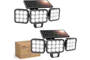 GEARLITE Solcellslampor för utomhusbruk trädgård 3500 lumen med rörelsedetektor - 2-pack