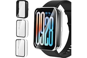 iVoler 3 sztuki etui z osłoną ekranu ze szkła hartowanego do Xiaomi Smart Band 9 Pro (nie dla Xiaomi Mi Band 9), pełne pokrycie etui ochronne odporne na zarysowania, 2 przezroczyste 1 czarne