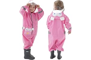 JinBei Puddle Suit for Kids Boys Girls Waterproof Suit All in One Raincoat Lightweight Hooded Portable Breathable Easy to Dry Rainsuit Rainwear for Children Toddler Baby Unisex 2-8 Years