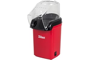 ZILAN Z ŞEKIL Zilan, Macchina per Popcorn, Circolazione di Aria Calda, Meno Calorie, Preparazione senza Olio, Rivestimento Antiaderente, Potenza di 1200W
