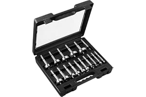 AMTOVL Set 16pz Forstner Drill Bit 6.3-53.98mm Imperiale Multi-Denti Kit 16x Punte da Trapano Trivello per Legno Ciechi Passanti con Scatola Separata per Foratura su Legno Compensato con Valigetta