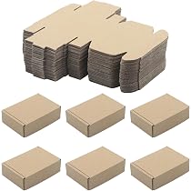 Ellbest 50 Pack Kraft Paper Boxes, Foldable Rectangular Paper Box ...