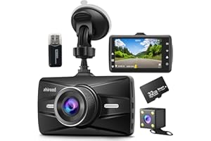 ZHIROAD Dash Cam Front and Rear 1080P Full HD with 32GB SD Card Car Dual Dash Camera with F1.8 3 Inch IPS Screen Dashboard Camera Dashcam for Car 170° Wide Angle Aluminum Alloy Case,Loop Recording,G-sensor