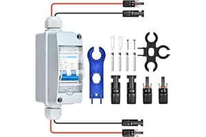 ALFFREUDE Disjoncteur PV DC 2P 32A 500V IP65 Étanche - Interrupteur de Déconnexion Solaire pour Installation et Protection