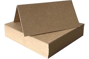 PUK KRÄMMER GMBH Tischkarten Kraftpapier braun 200 Stück | blanko unbedruckt | 50, 100 oder 200 Stück Set | Tischkarten, Namensschilder, Platzkarten | für Hochzeit, Geburtstag uvm | selbst beschriften (200)