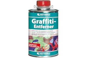 ‎HOTREGA HOTREGA Graffiti Entferner 1 Liter Dose | säurefreies Spezialgel zur Beseitigung von Sprayfarbe und Filzstift auf Beton, Naturstein, Klinker, Keramik